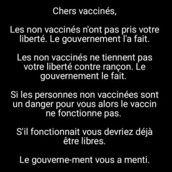 Chers vaccinés, Liberté Chers vaccinés, Liberté